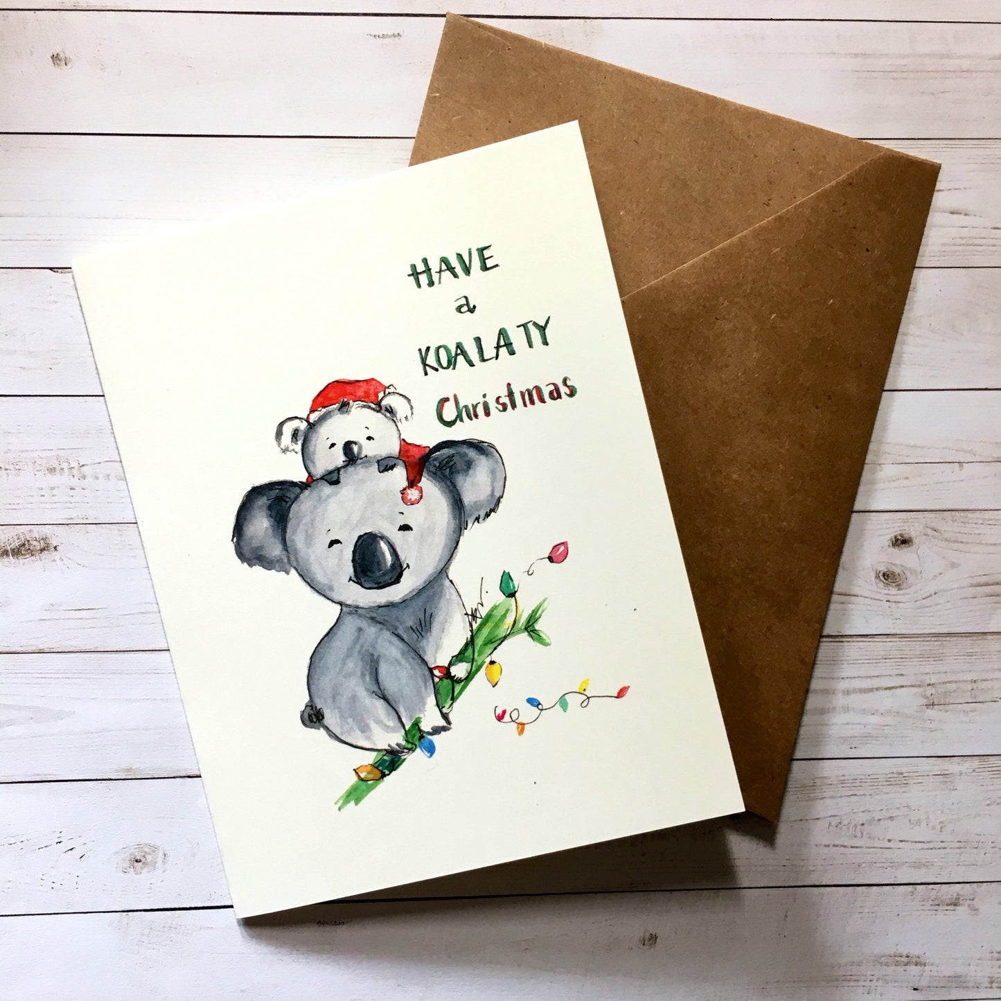 Koala bear Christmas card.