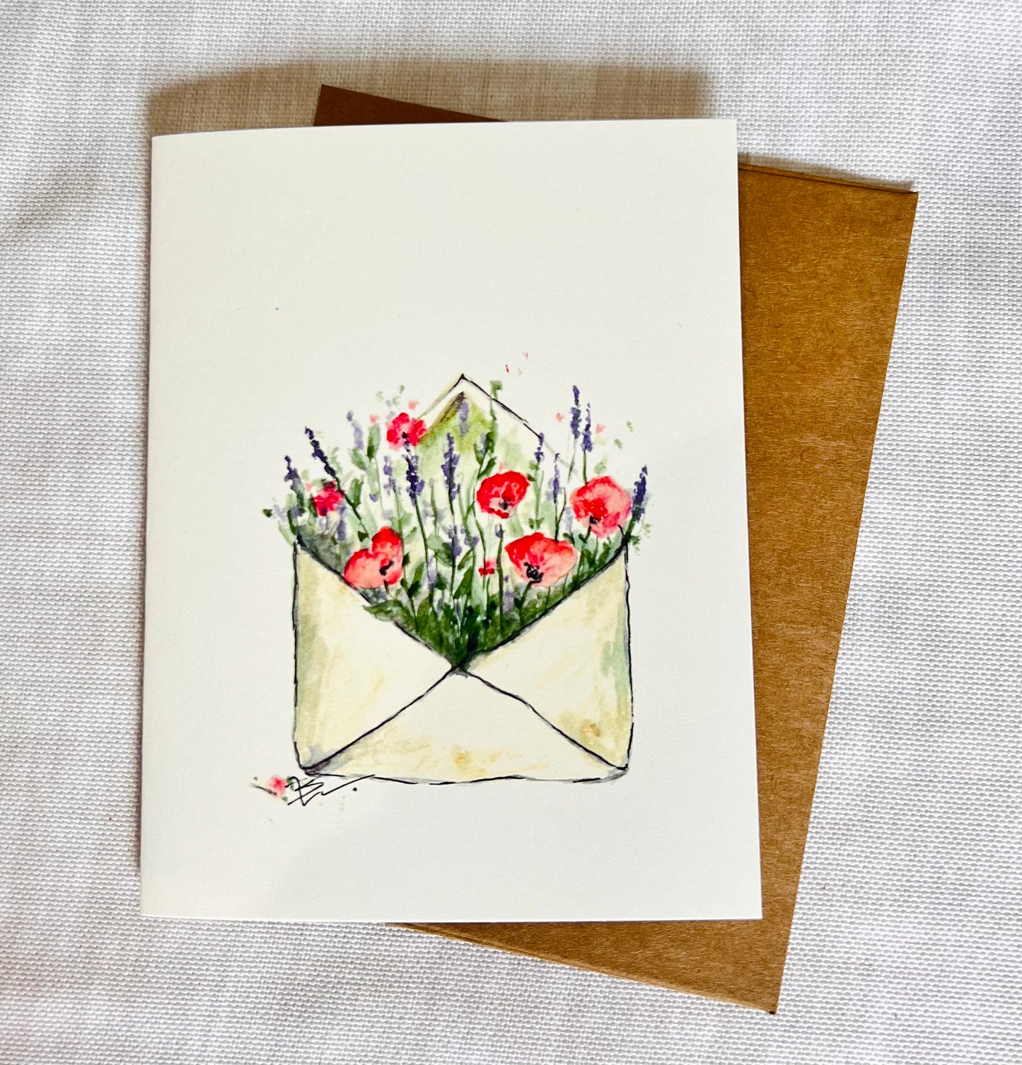 Poppy and lavender envelope