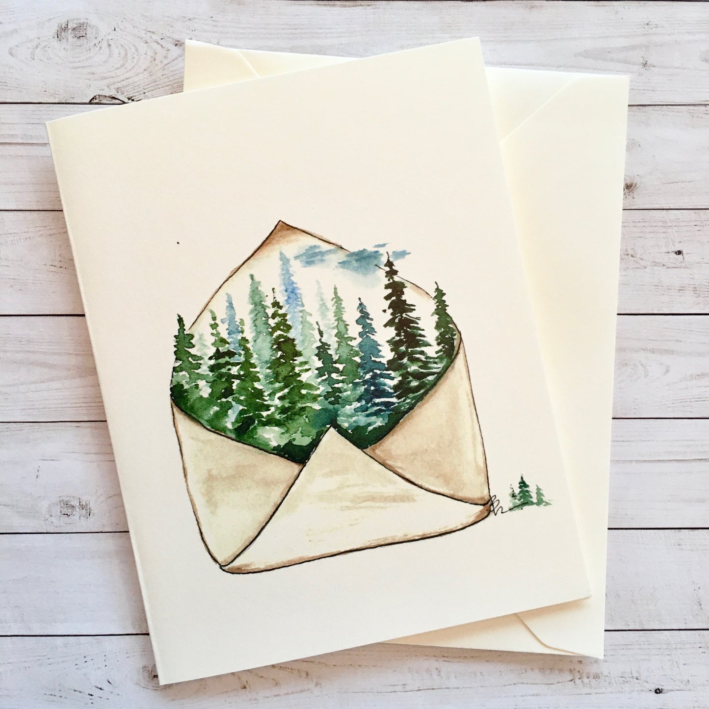 Forever green trees envelope