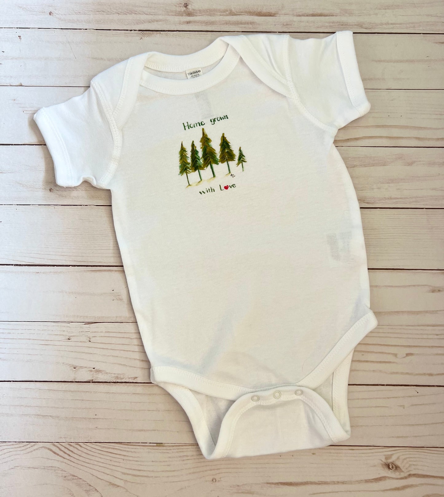 Home grown with love baby onesie