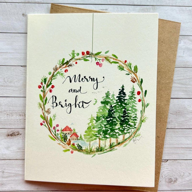 Merry and bright Holiday card