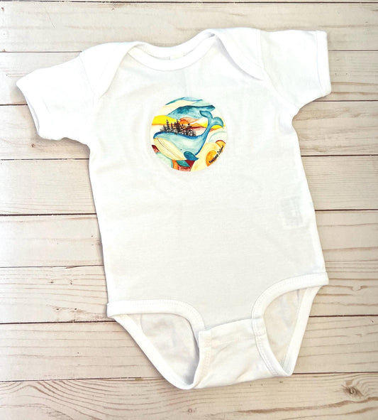 Vancouver island baby onesie. Vancouver island whale baby bodysuit