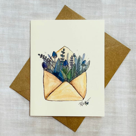 Blue flower envelope