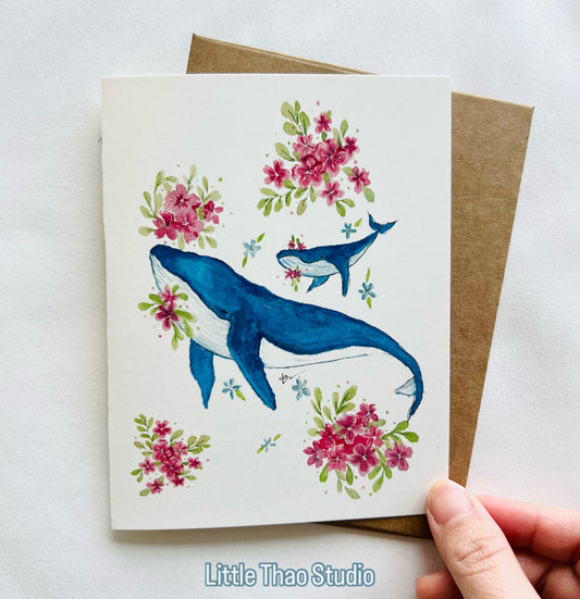 Spring Whales , Mother and baby