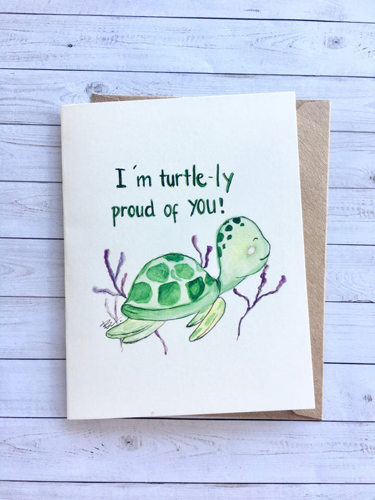 Proud of you card. Happy Little Turtle card