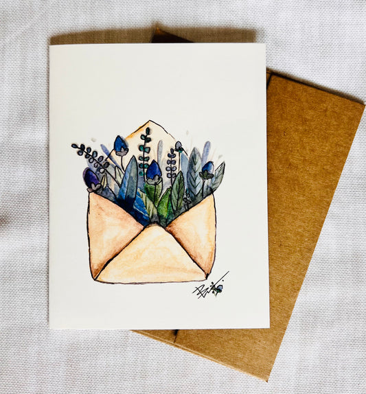 Blue flower envelope