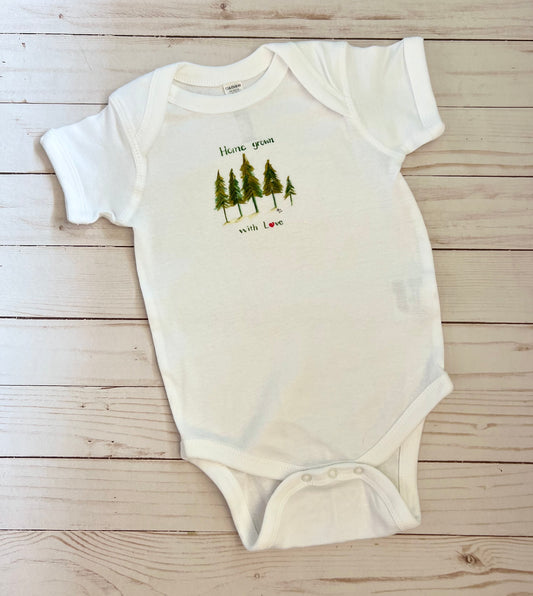Home grown with love baby onesie