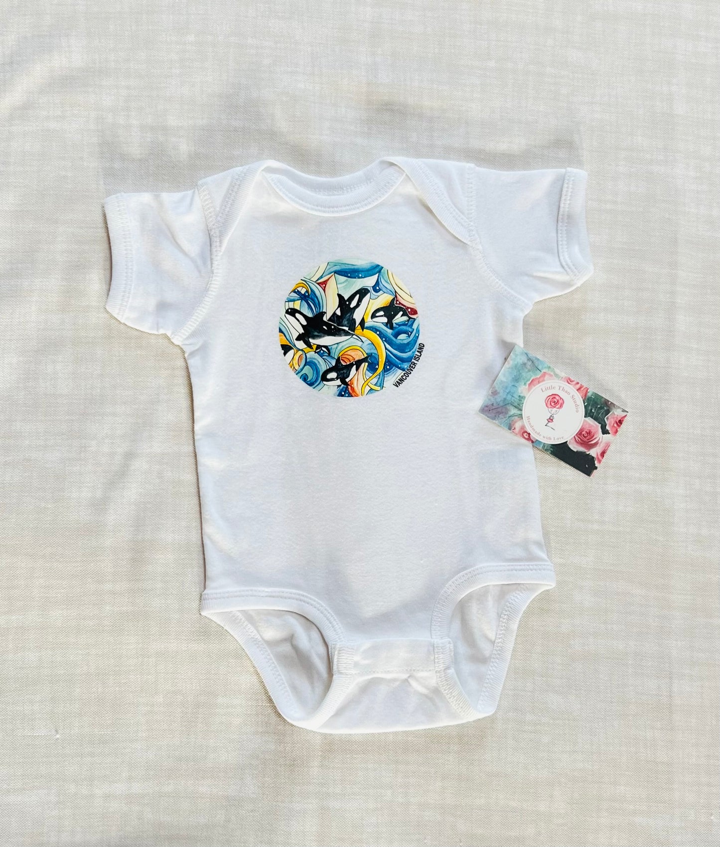 Vancouver island baby onesie. Orca Whale