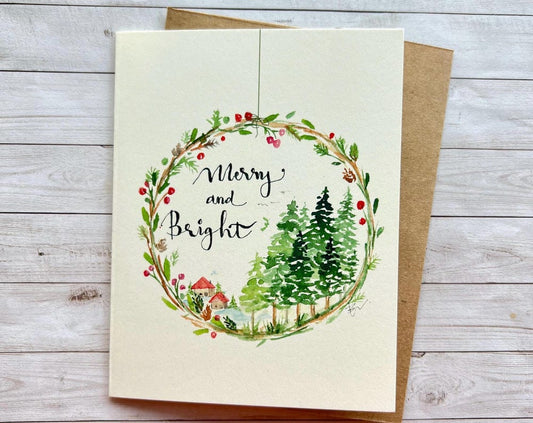 Merry and bright Holiday card
